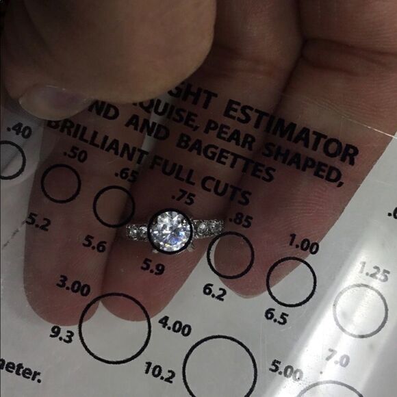 3/4 Carat Round CZ 4-Prong Engagement Ring (H15) - Picture 6 of 6